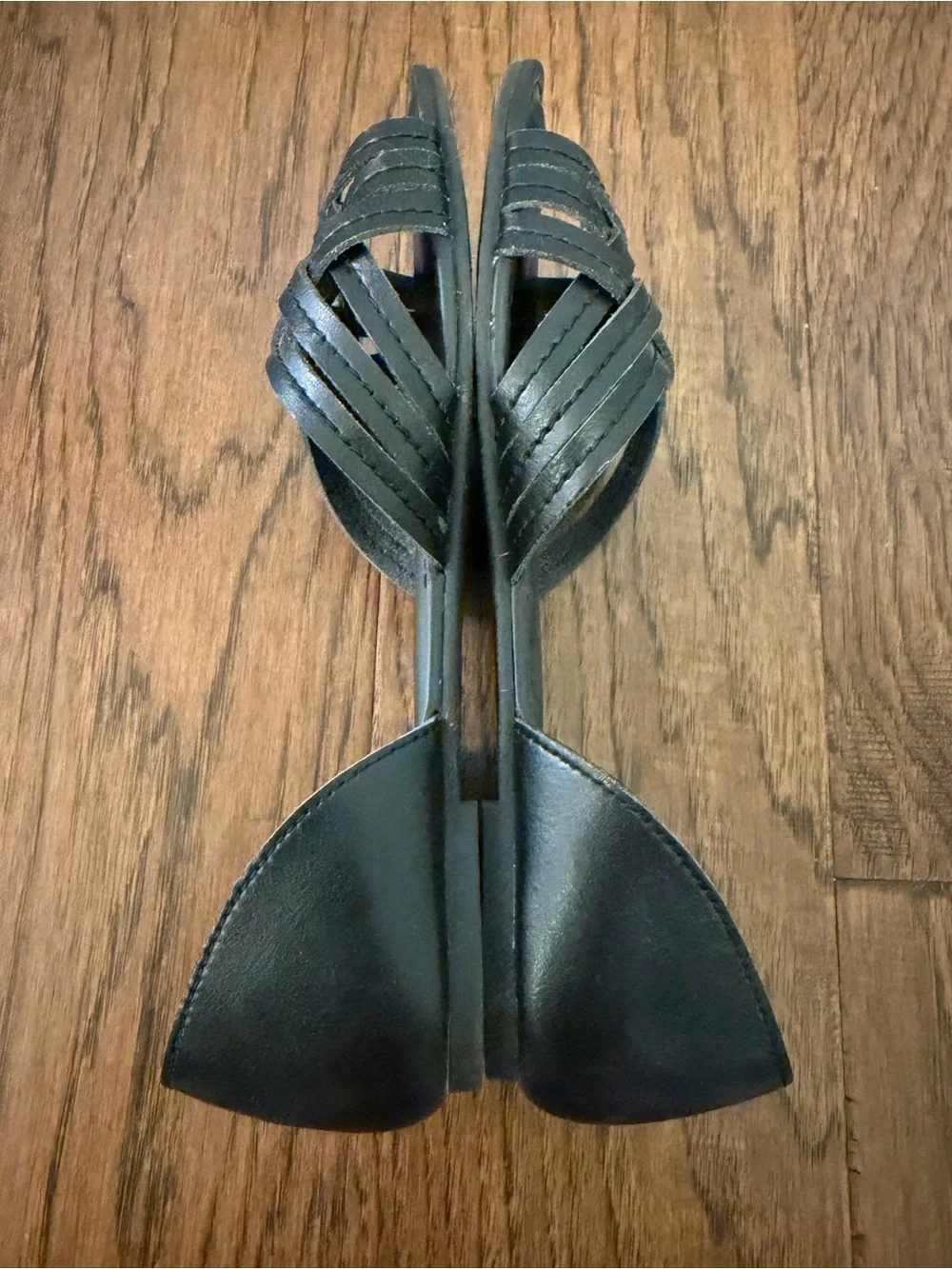 Amazon Topline Cynthia Black Braided Peep Toe Slide Sandals Women's Size 6.5